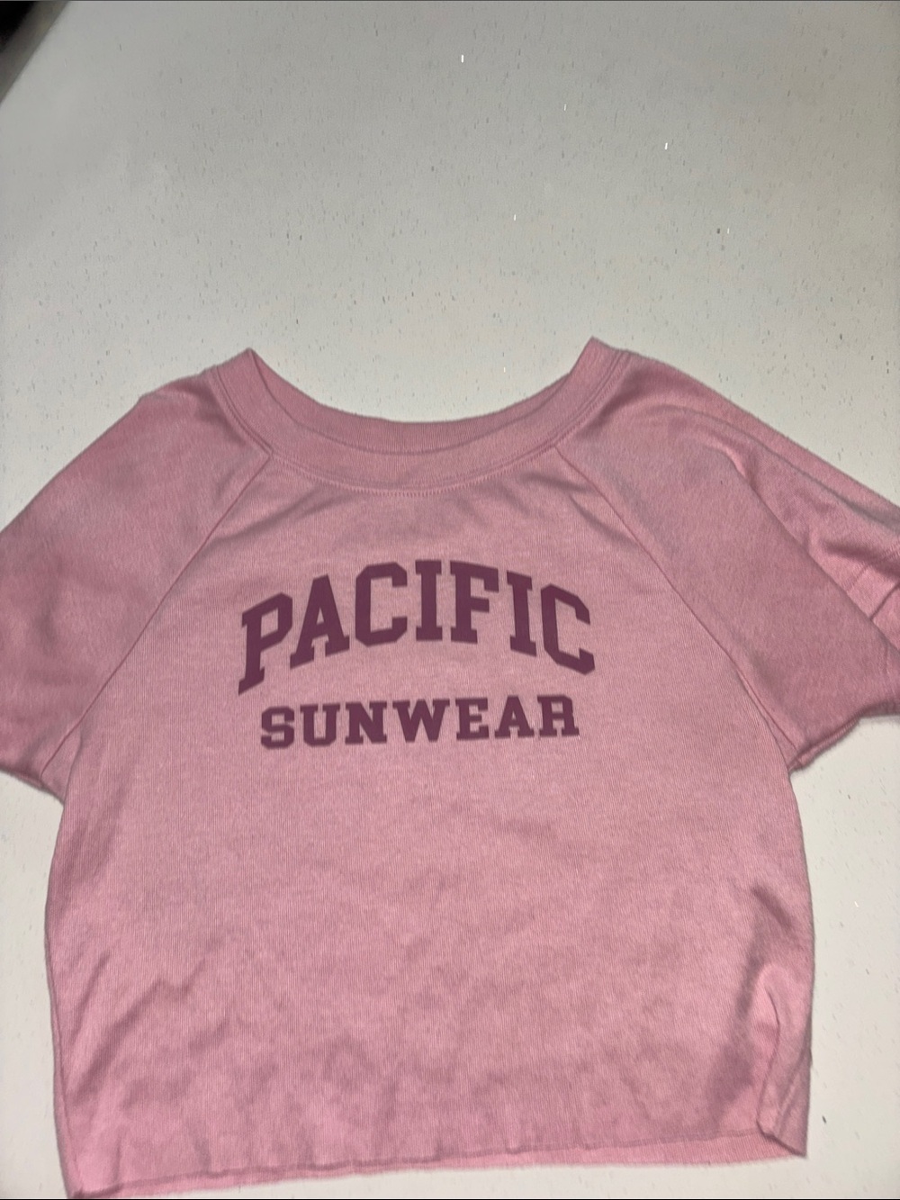 Pacific Sunwear Pink Collegiate Graphic Crop Tee